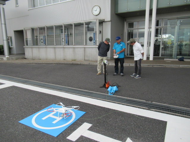 係留装置にて屋外飛行体験